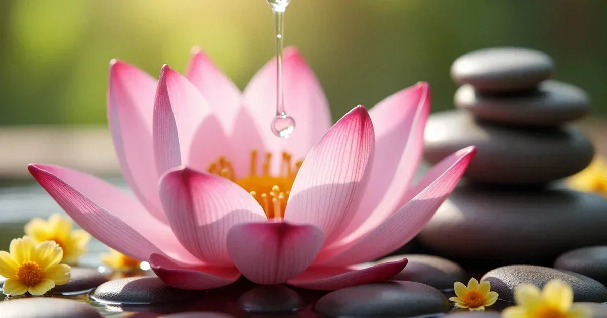 Flor de lotto con lubricante intimo cayendo